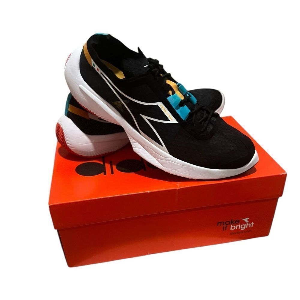 Diadora Equipe Atomo V7000 Carbon Plate Running Shoes Black White NWT 12